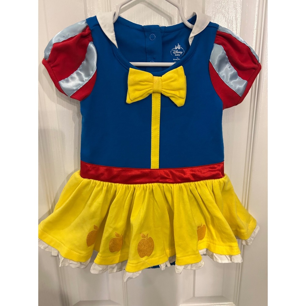 Disney Baby Snow‎ White Costume Dress Bodysuit Blue Yellow 12-18M k7076